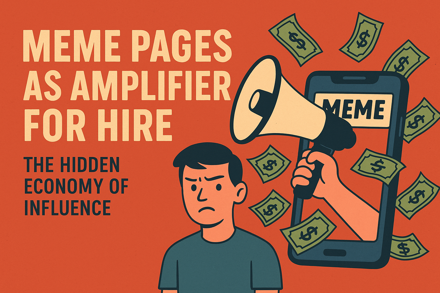 Meme Pages as Amplifiers for Hire: The Hidden Economy of Influence
